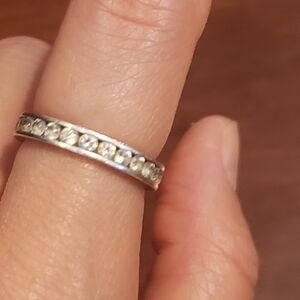 sterling Silver and CZ Stacking Band Size 5
